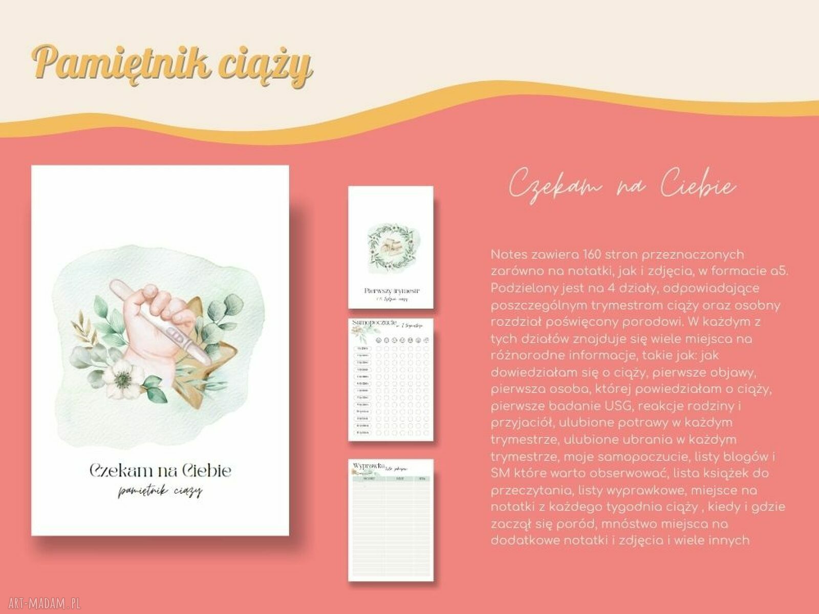 Pakiet dwóch notesów - PROMOCJA: pamiętnik ciąży i pamiętnik mamy A5