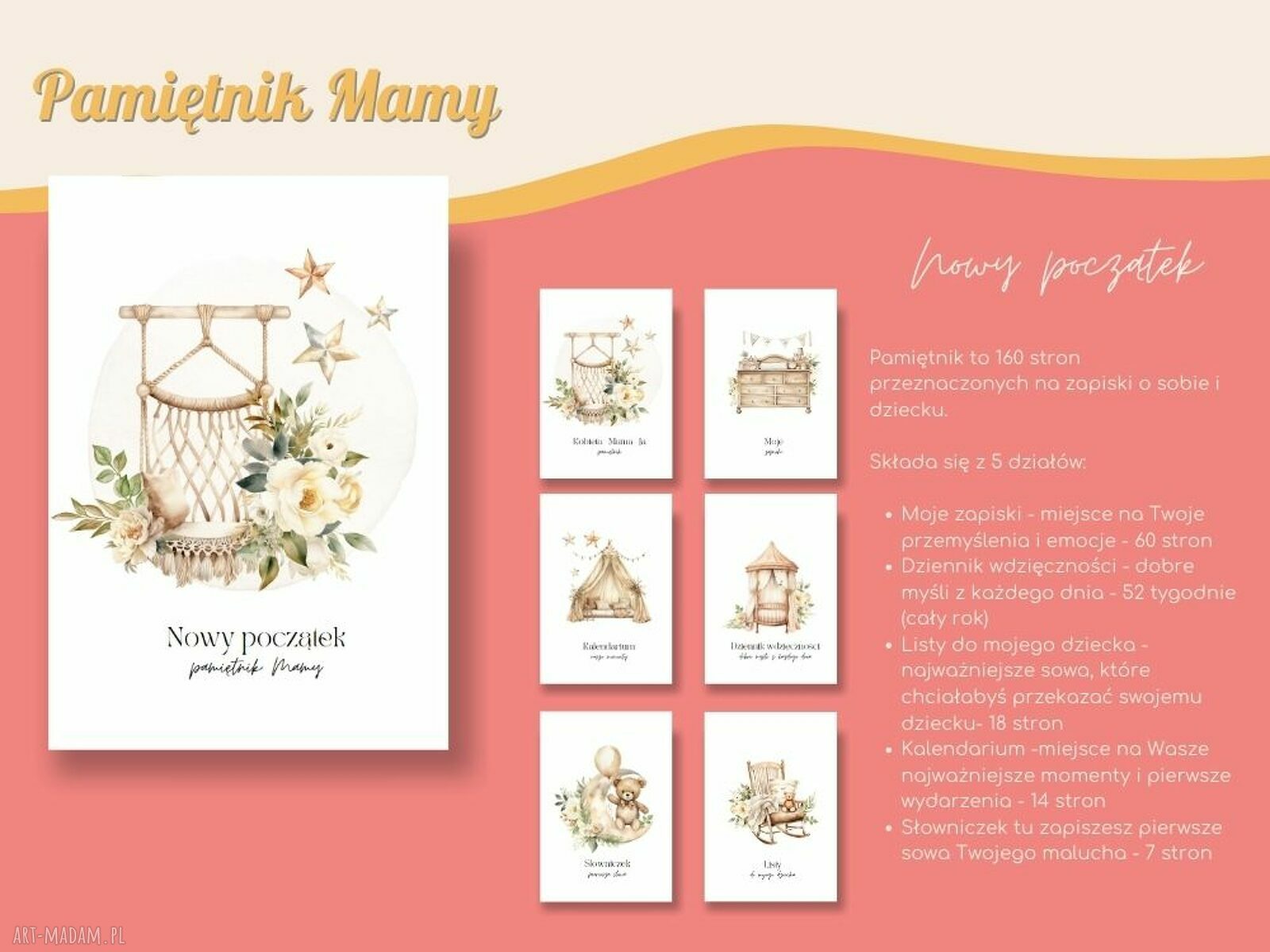 Pakiet dwóch notesów - PROMOCJA: pamiętnik ciąży i pamiętnik mamy A5