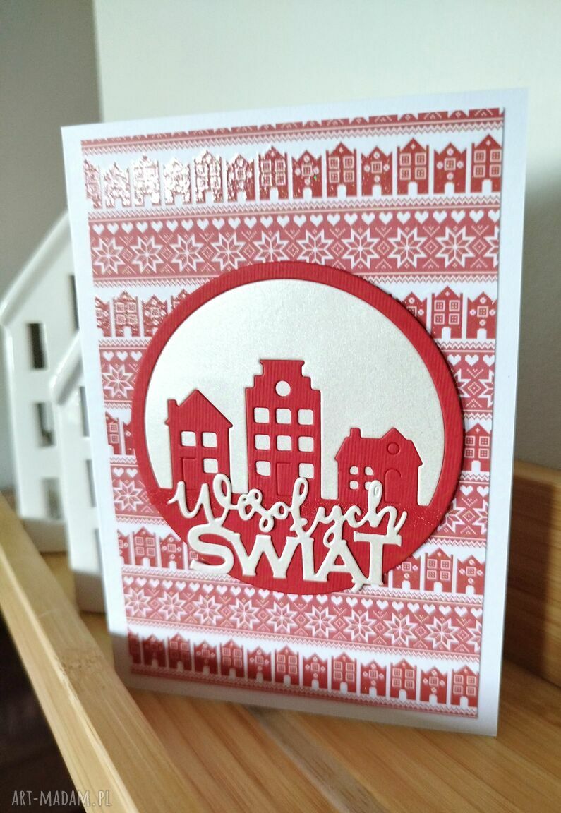 Pakiet kartek świątecznych w stylu scrapbooking - 4 sztuki z kopertami
