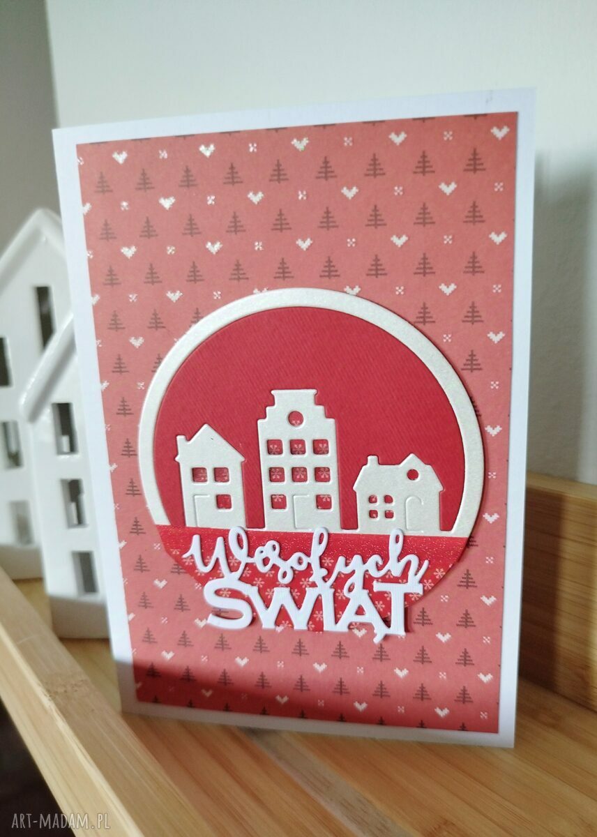 Pakiet kartek świątecznych w stylu scrapbooking - 4 sztuki z kopertami