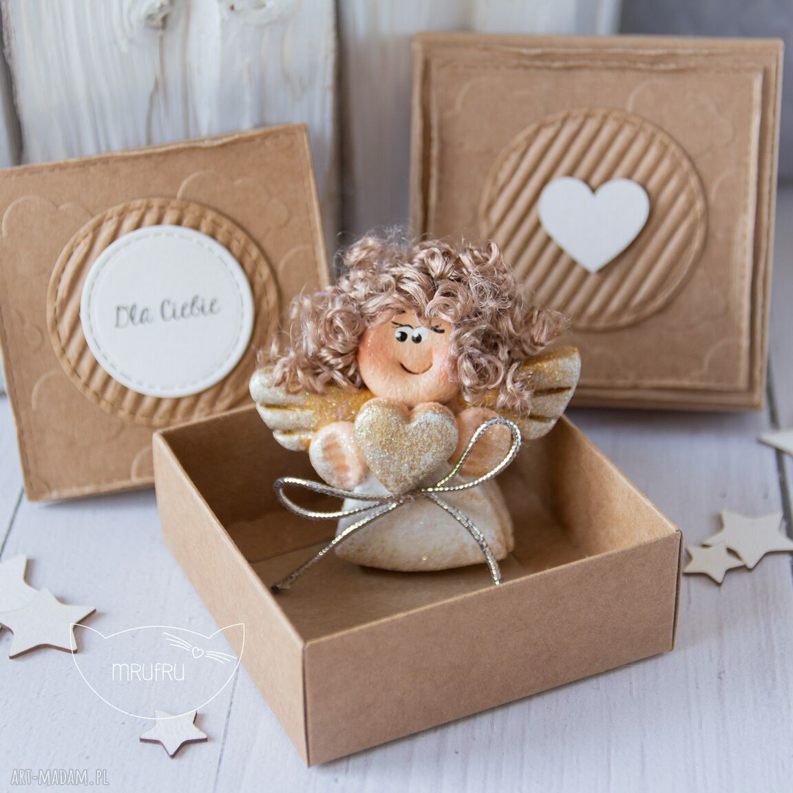 Aniołek stróż kartką mini pudełeczku przeurocza alternatywa dla