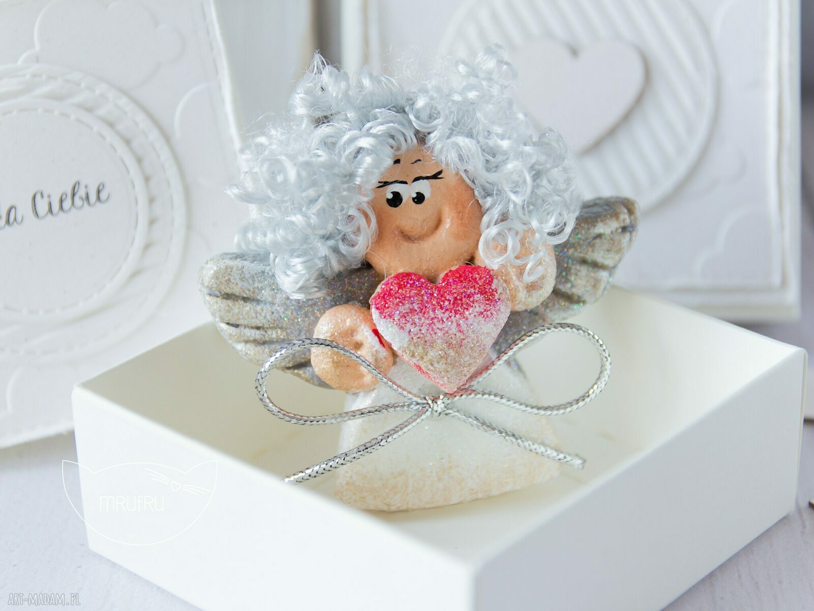 Aniołek stróż kartką mini pudełeczku przeurocza alternatywa dla