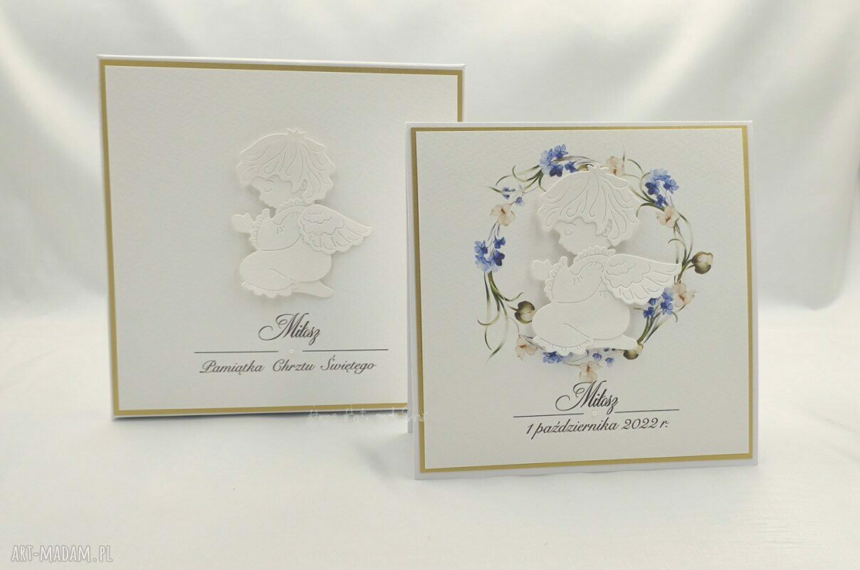 Pamiątka chrztu - kartka w pudełku z ozdobną kopertą C31A