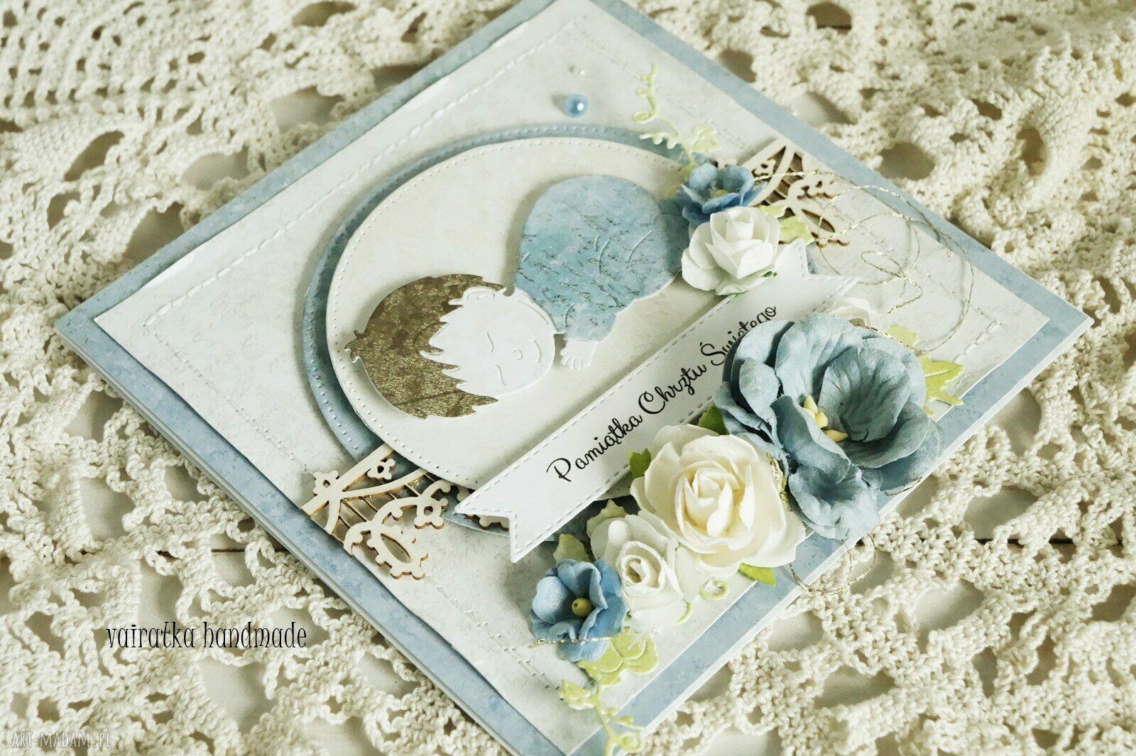 scrapbooking kartki: Pamiątka Chrztu Świętego, 225 ręcznie robione