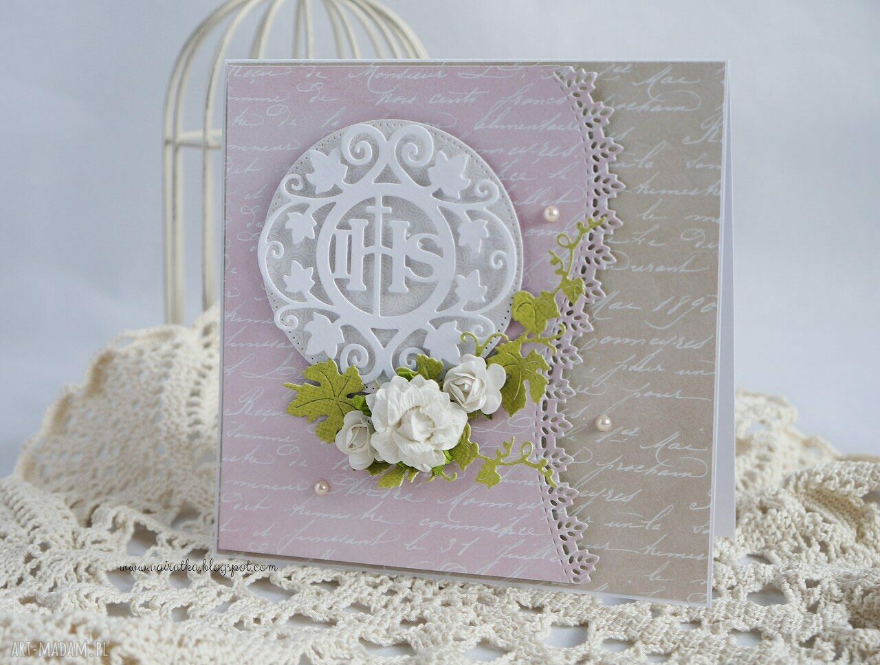 scrapbooking kartki: Kartka komunijna z pudełkiem handmade