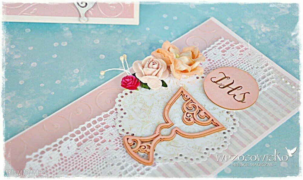 Pamiątka Komunii Świętej personalizacja handmade