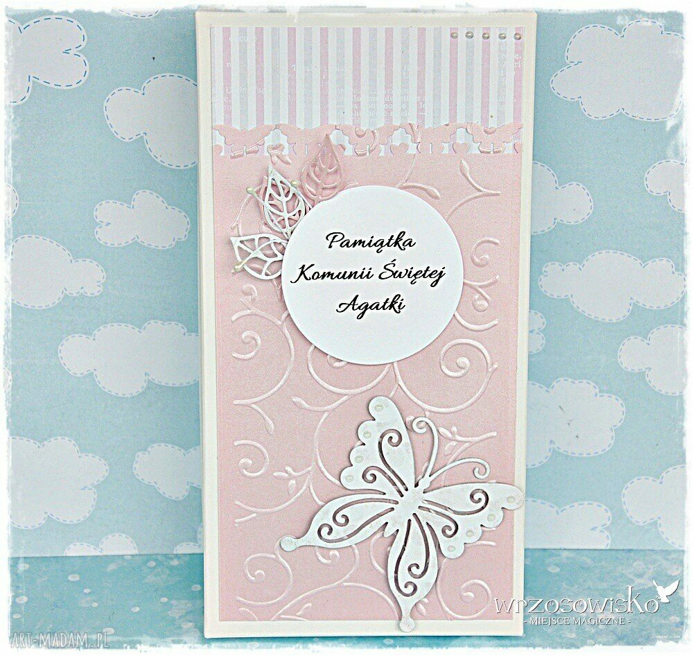 Pamiątka Komunii Świętej personalizacja handmade
