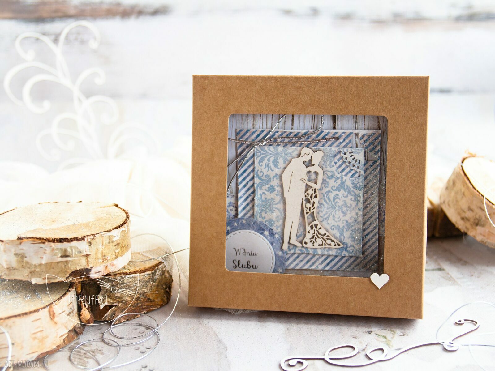 kartki: Pamiątka Ślubu. Kartka miłosna w pudełeczku. Personalizowana treść