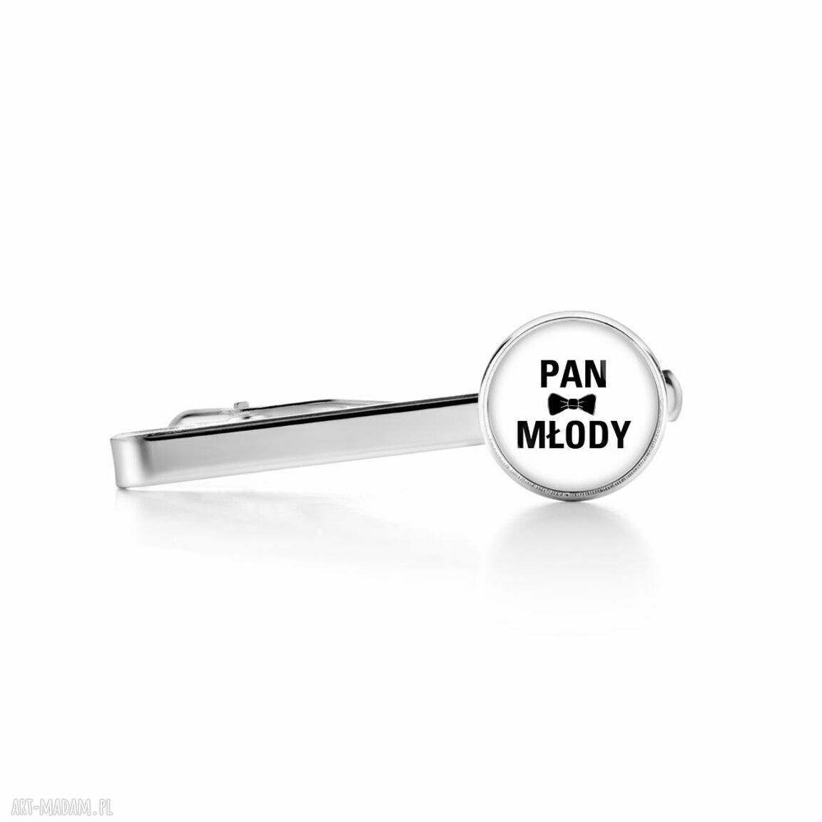 Spinka do krawata Pan Młody - prezent na ślub z grafiką