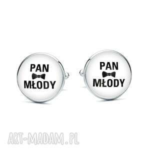 spinki do mankietów z grafiką pan młody