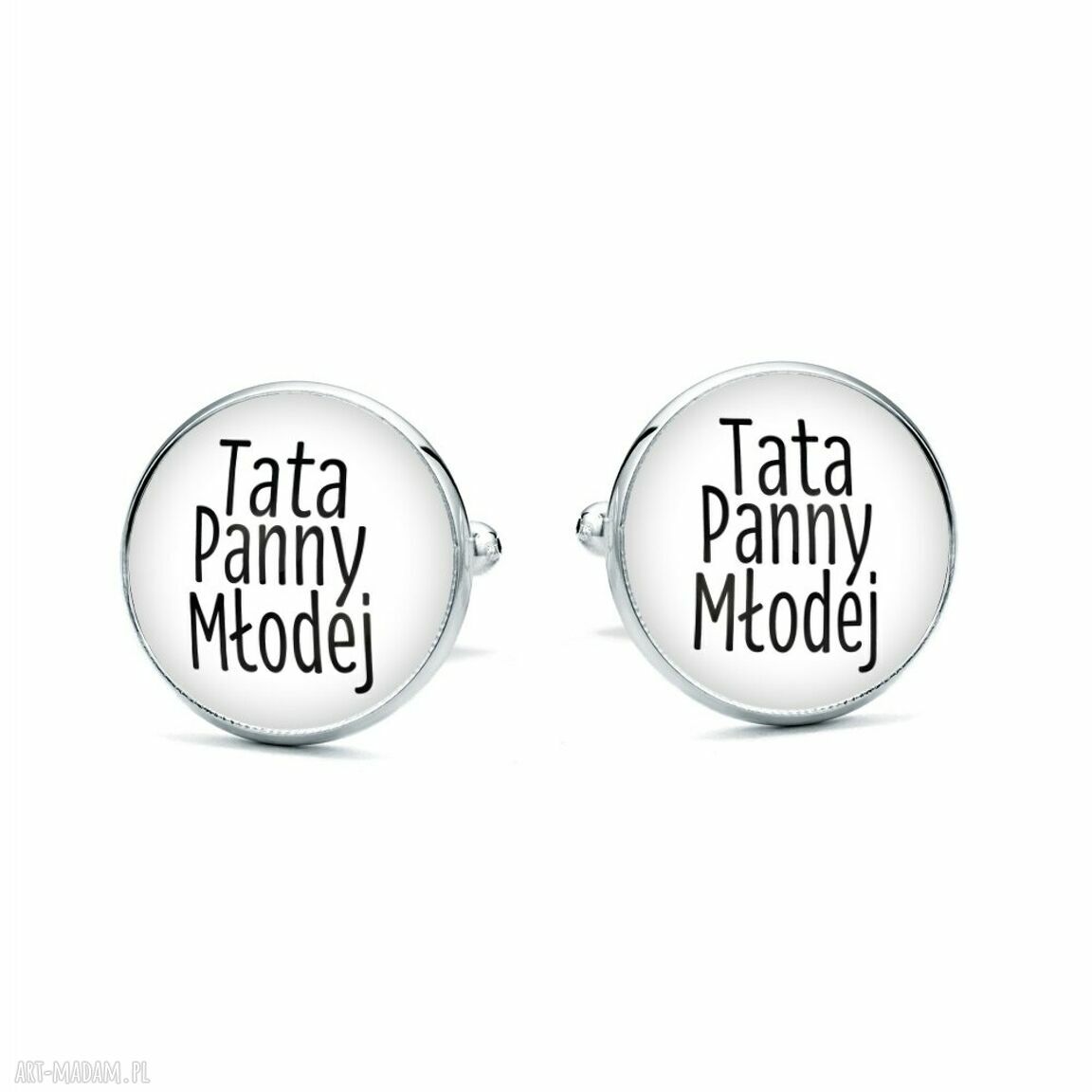 Spinki do mankietów z grafiką „Tata” - wyjątkowy prezent dla Taty