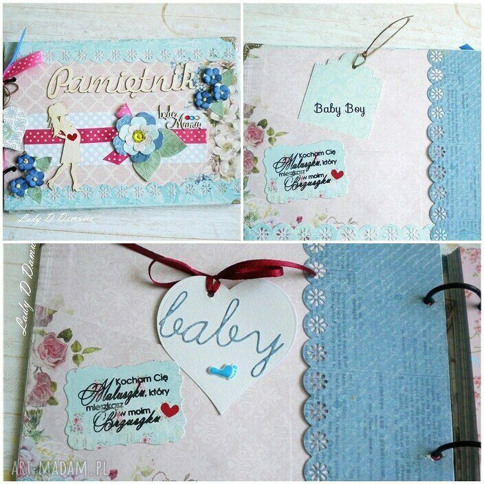 Pamiętnik ciążowy "Będę Mamą" - rękodzieło scrapbooking A5