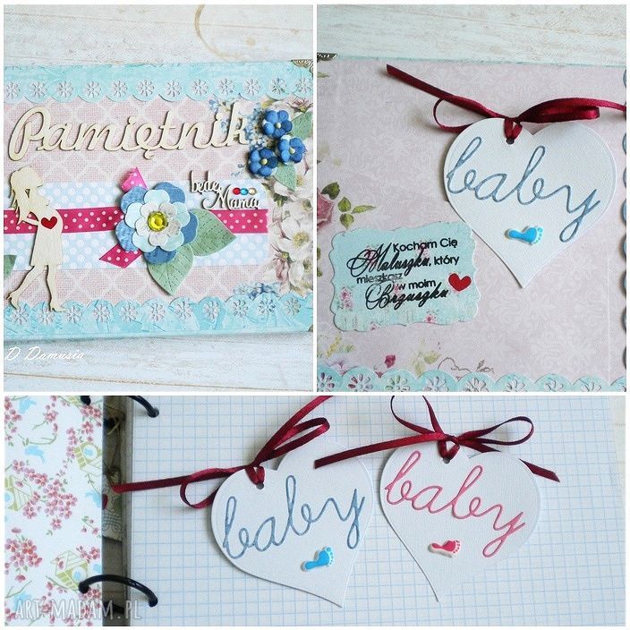 Pamiętnik ciążowy "Będę Mamą" - rękodzieło scrapbooking A5