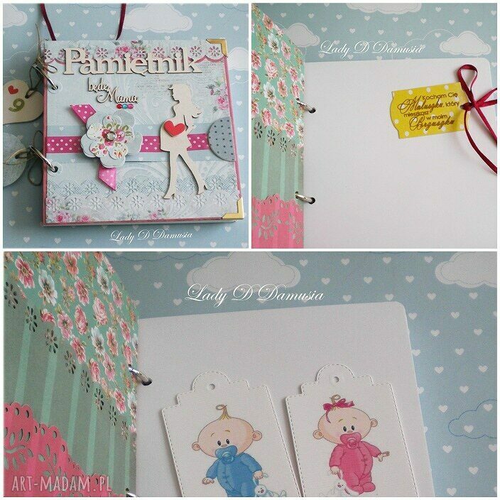 Pamiętnik ciążowy „Będę mamą” - ręcznie robiony notes scrapbooking