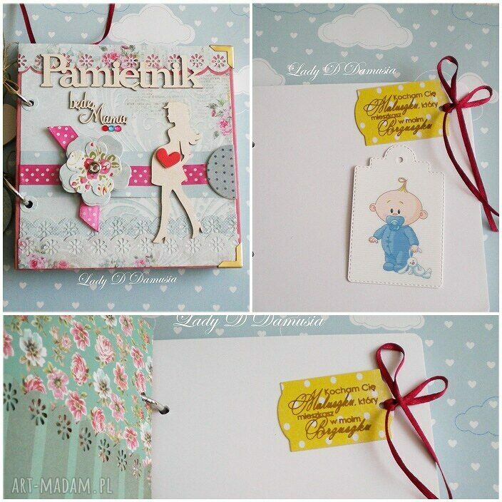 Pamiętnik ciążowy „Będę mamą” - ręcznie robiony notes scrapbooking