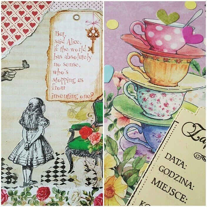 Pamiętnik i notes Alice w Krainie Czarów - ręcznie robiony