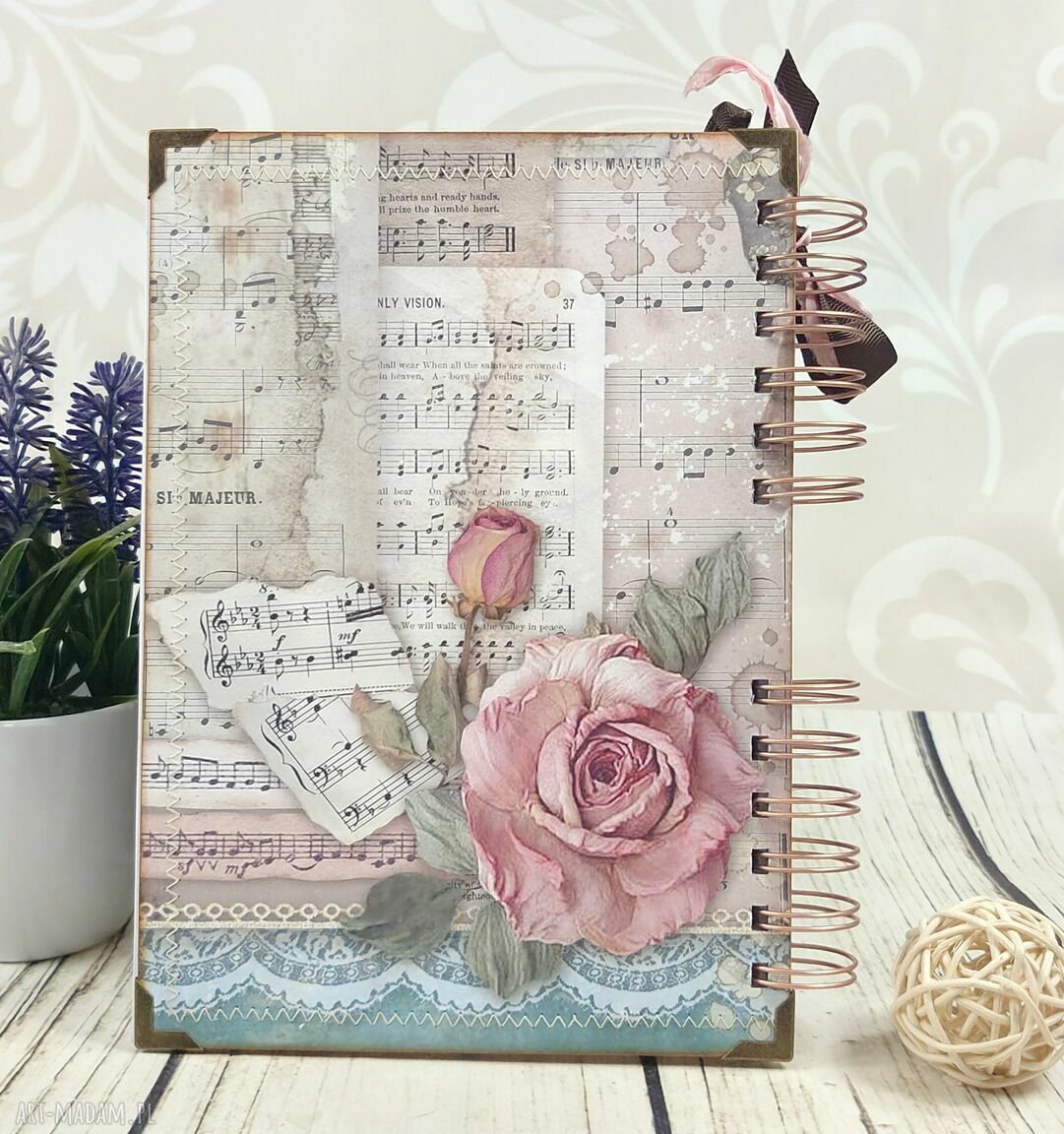 Notes A5 Baletnica - pamiętnik na prezent w stylu scrapbookingu