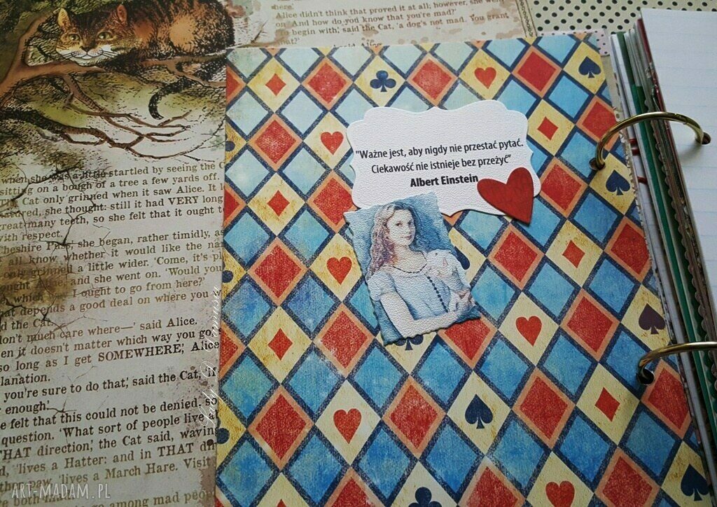 Pamiętnik i notes Alice w Krainie Czarów - ręcznie robiony
