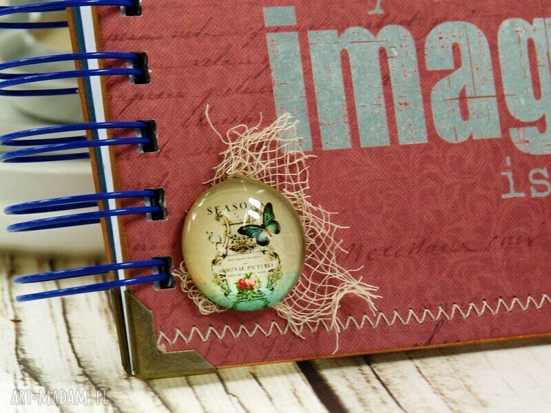 Pamiętnik w krainie elfów - notatnik A5 ręcznie robiony scrapbooking