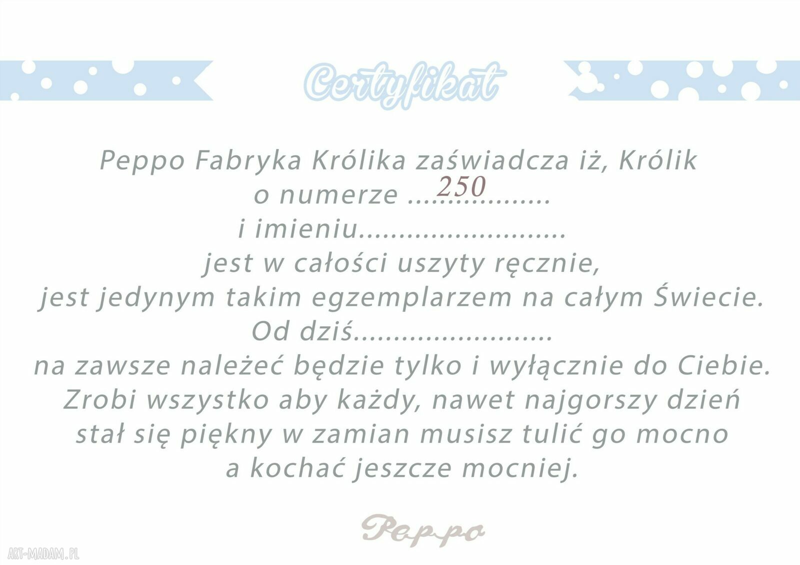 Pan Królik - ręcznie robiona maskotka-przytulanka z imieniem