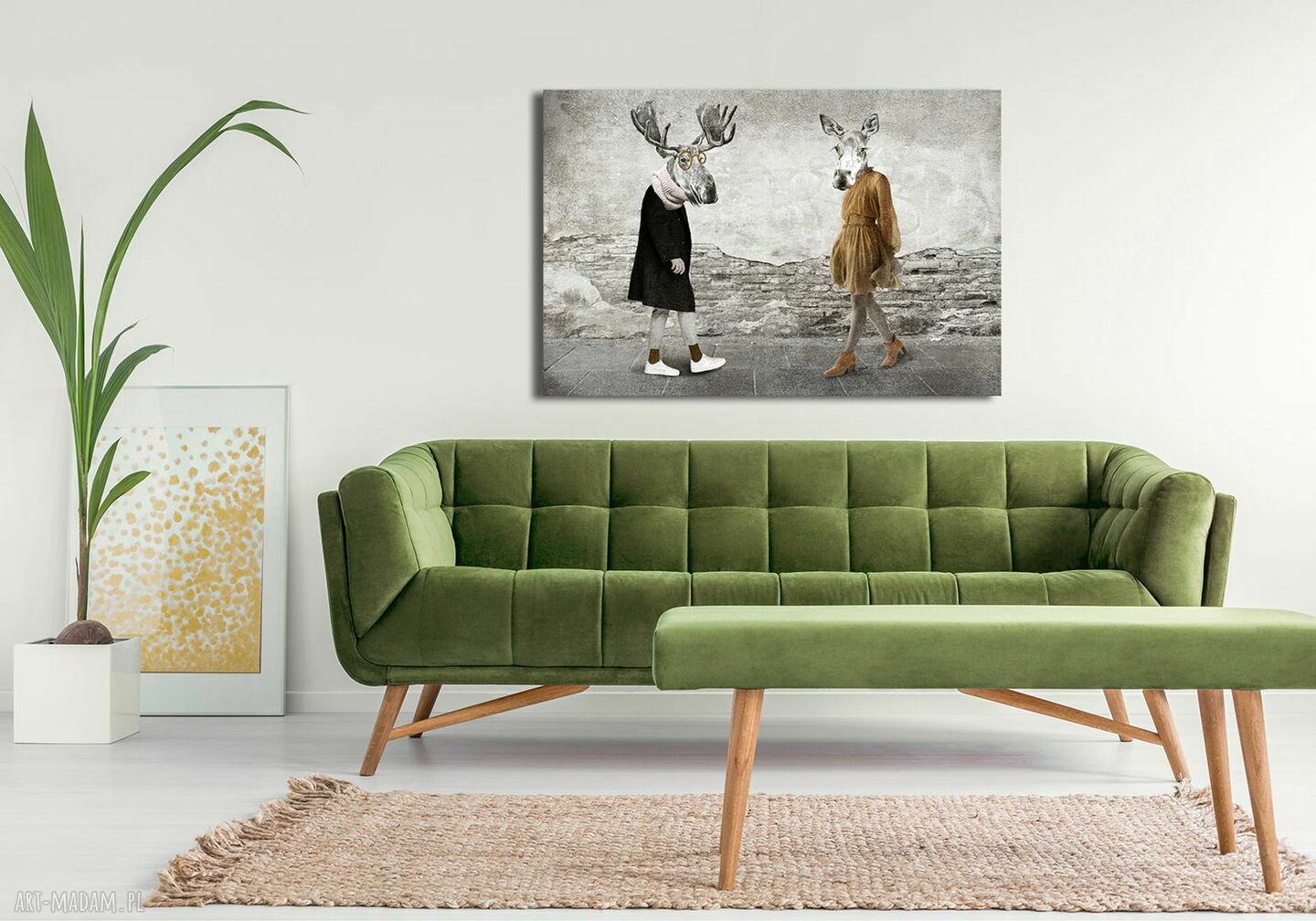 Pan Łoś i Pani Klępa - nowoczesny obraz drukowany na płótnie 120x80 cm