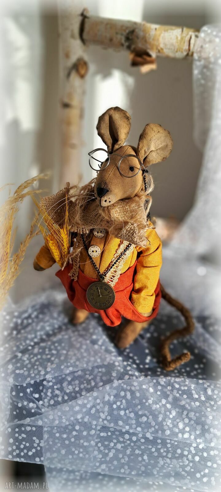 Pan Mysz - dekoracja szyta na zamówienie w stylu vintage
