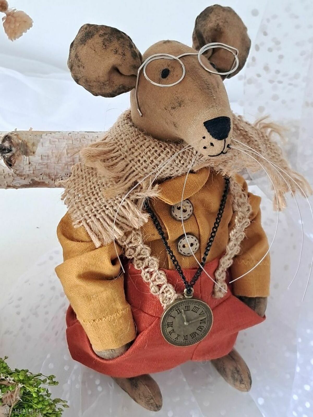 Pan Mysz - dekoracja szyta na zamówienie w stylu vintage