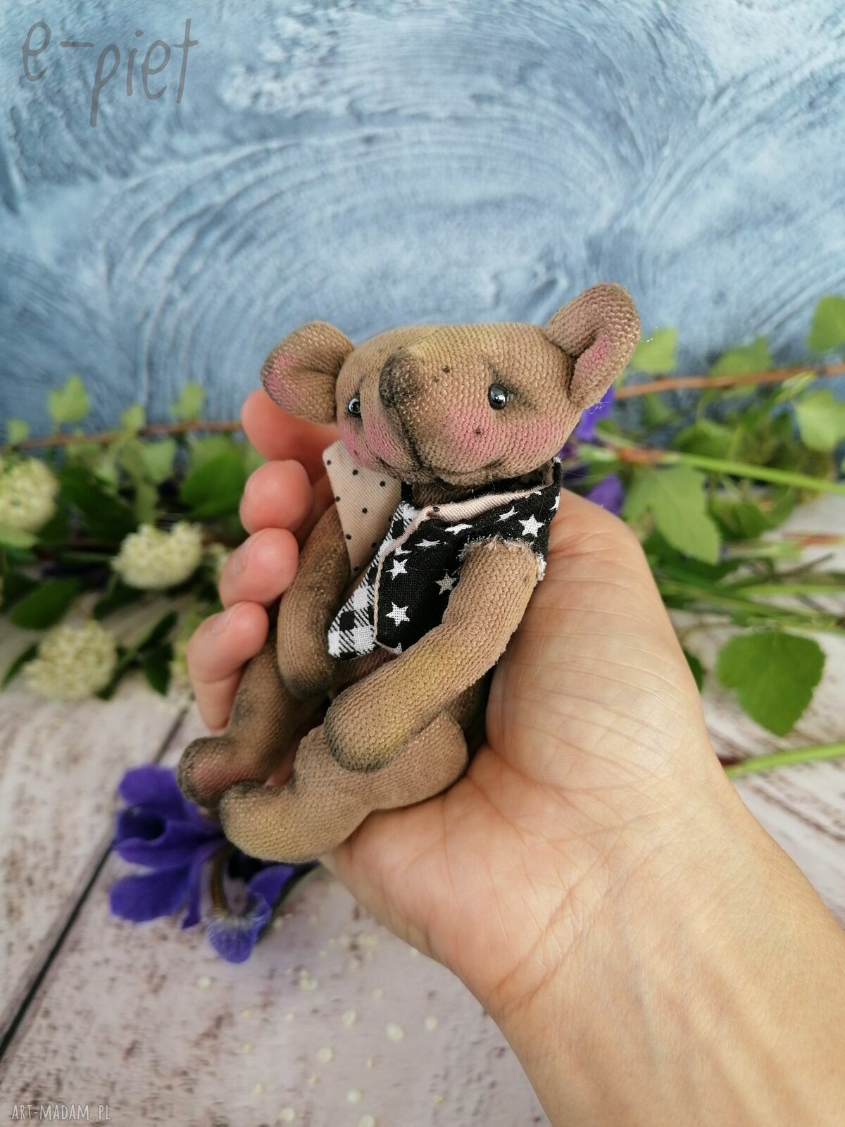 Pan Niedźwiedź e-Piet - artystyczna lalka kolekcjonerska 12 cm