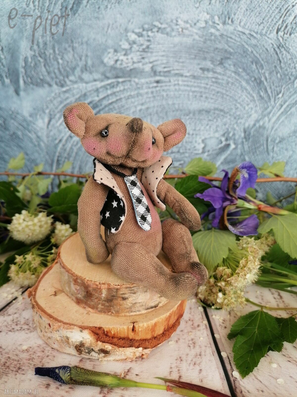 Pan Niedźwiedź e-Piet - artystyczna lalka kolekcjonerska 12 cm