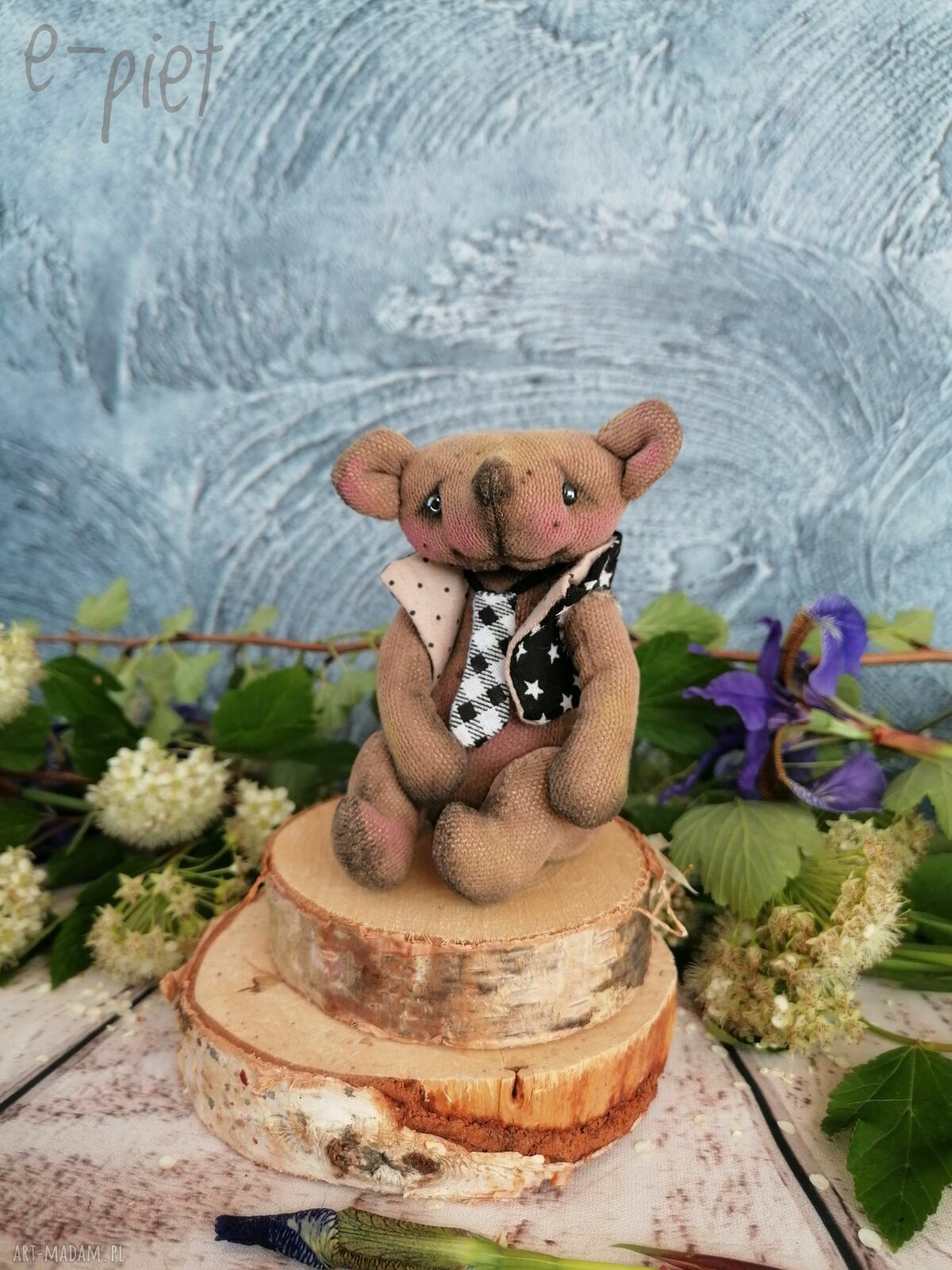 Pan Niedźwiedź e-Piet - artystyczna lalka kolekcjonerska 12 cm