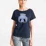unikatowe bluzki oversize panda - koszulka damska
