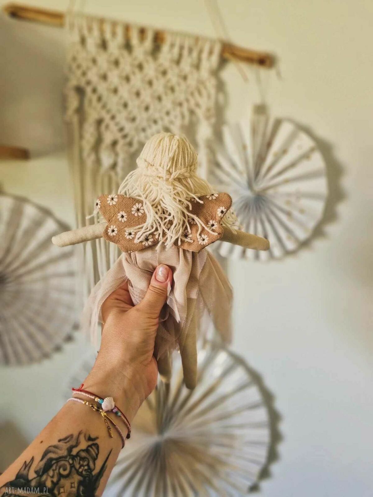 Szmaciana Pani Anioł - przytulanka 30 cm na prezent handmade