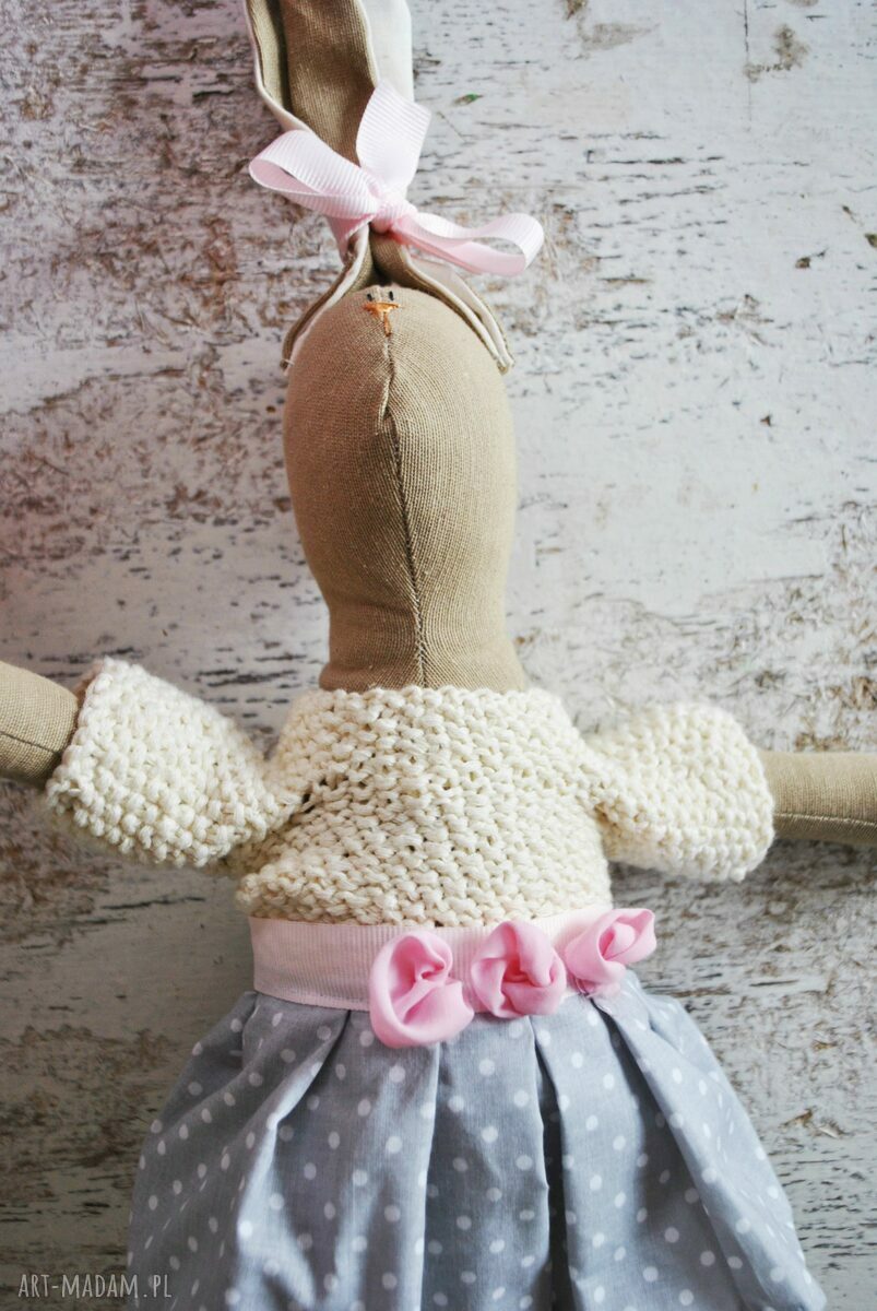 Pani Królik - przytulanka handmade z imieniem (ok. 50 cm)
