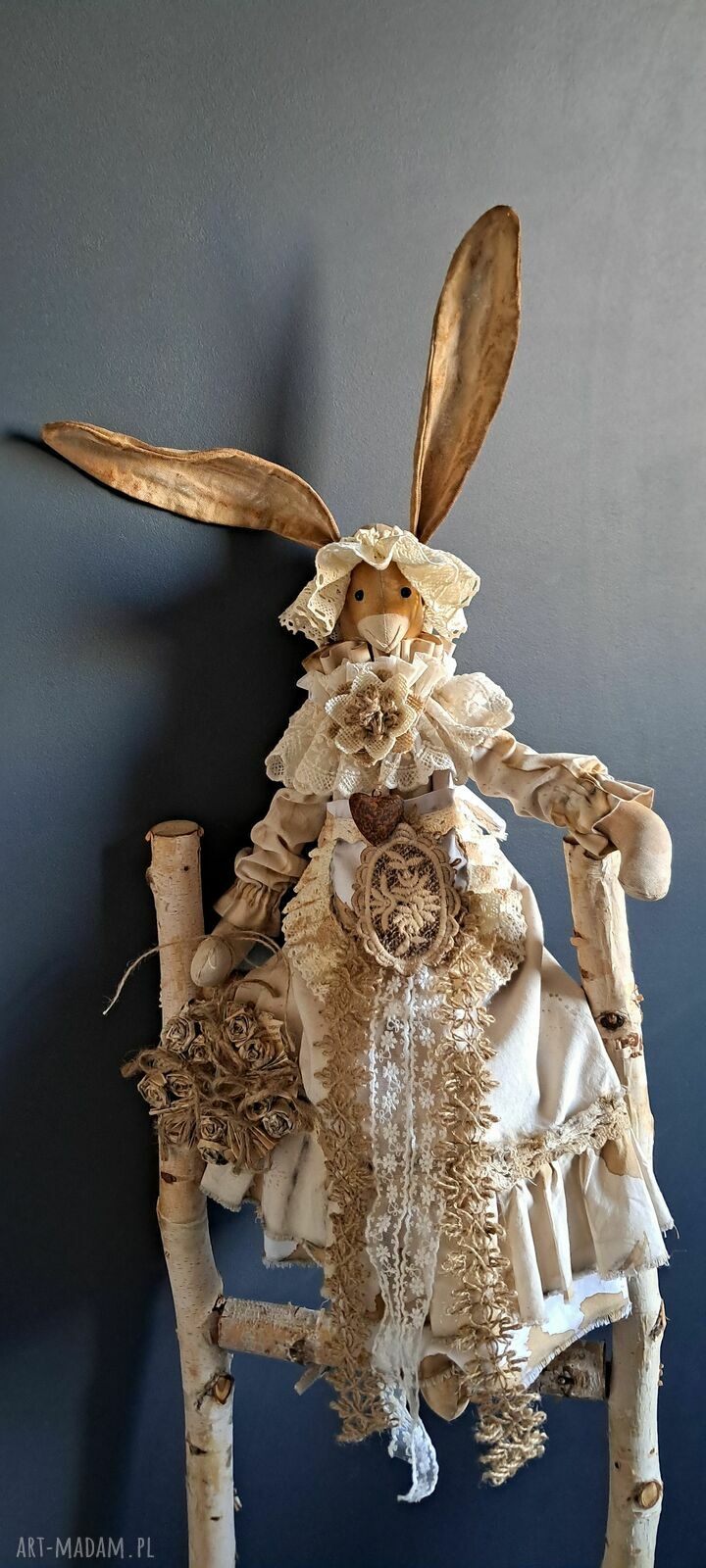 Pani Zającówna Vintage - dekoracja handmade na Wielkanoc