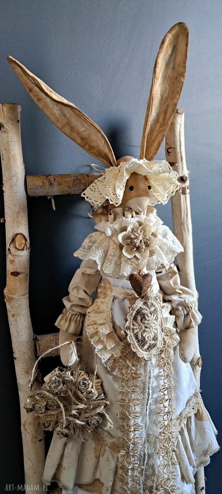 Pani Zającówna Vintage - dekoracja handmade na Wielkanoc