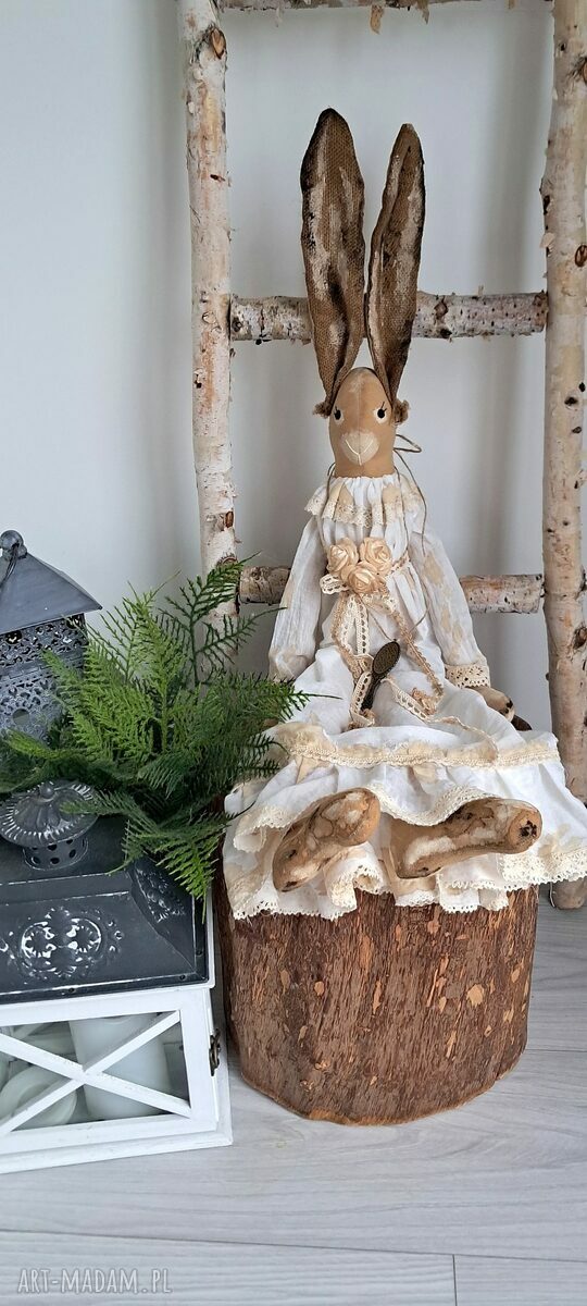 Pani zającówna vintage na zamówienie - dekoracja handmade