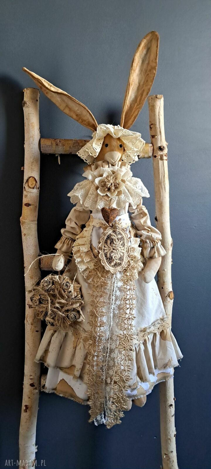 Pani Zającówna Vintage - dekoracja handmade na Wielkanoc