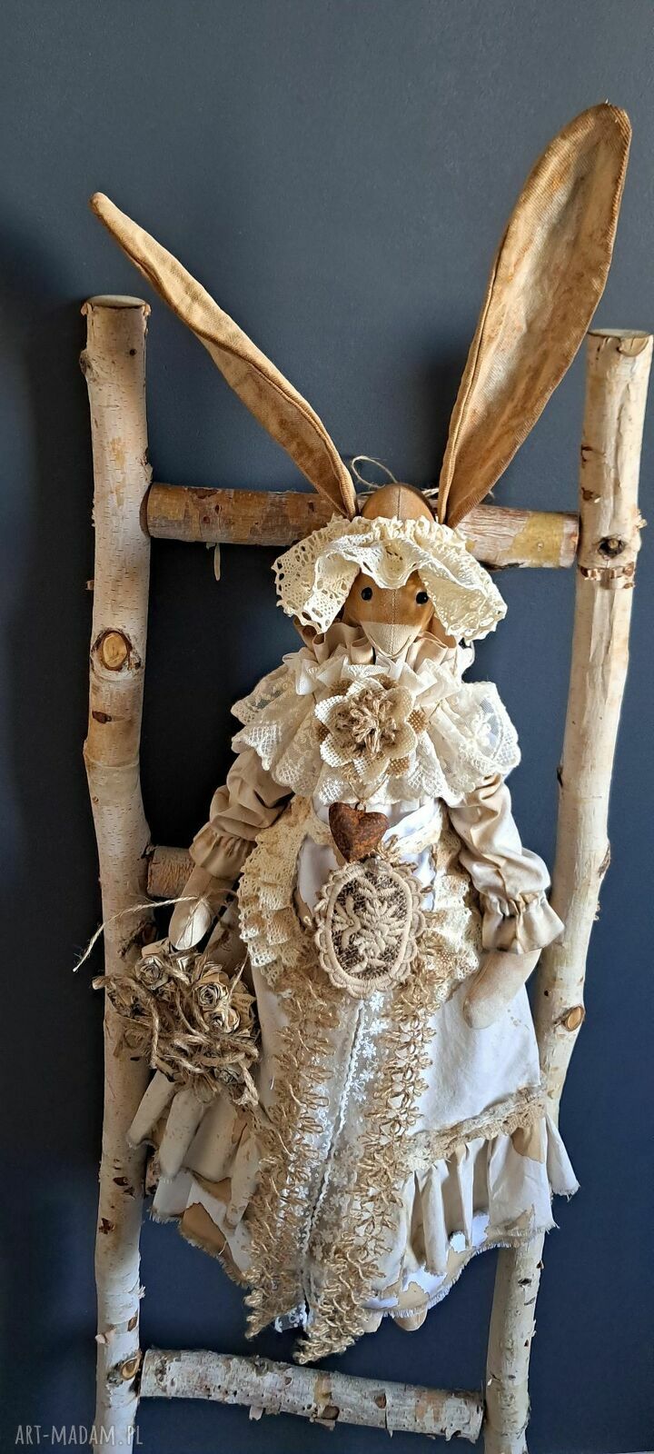 Pani Zającówna Vintage - dekoracja handmade na Wielkanoc