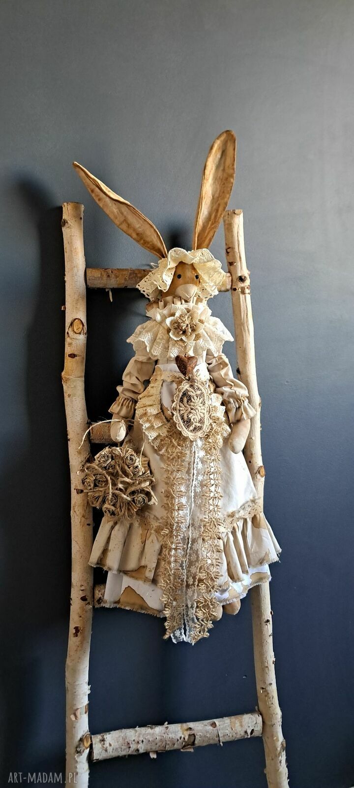Pani Zającówna Vintage - dekoracja handmade na Wielkanoc