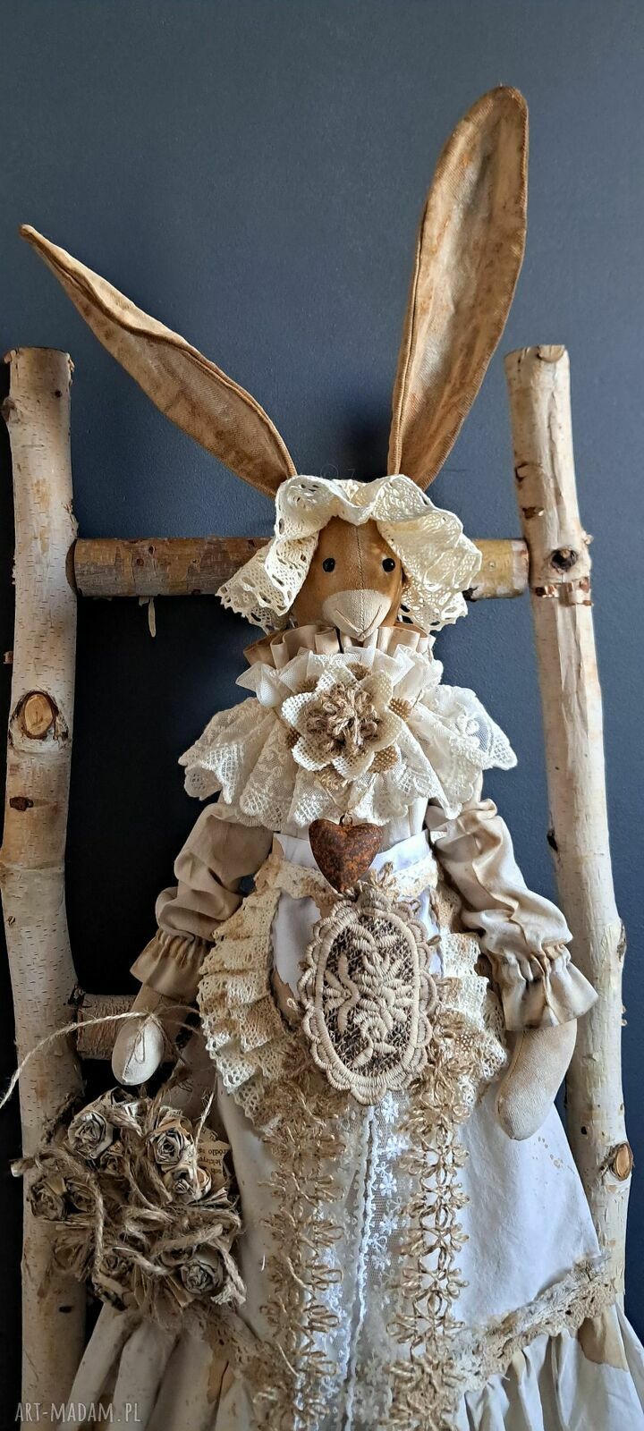 Pani Zającówna Vintage - dekoracja handmade na Wielkanoc