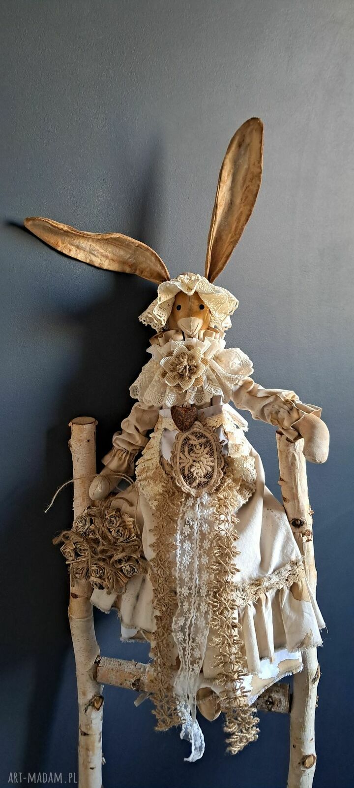 Pani Zającówna Vintage - dekoracja handmade na Wielkanoc