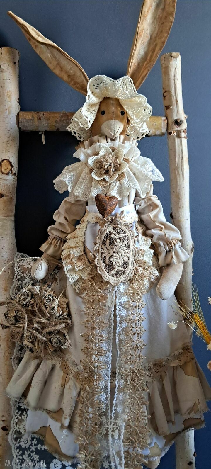 Pani Zającówna Vintage - dekoracja handmade na Wielkanoc