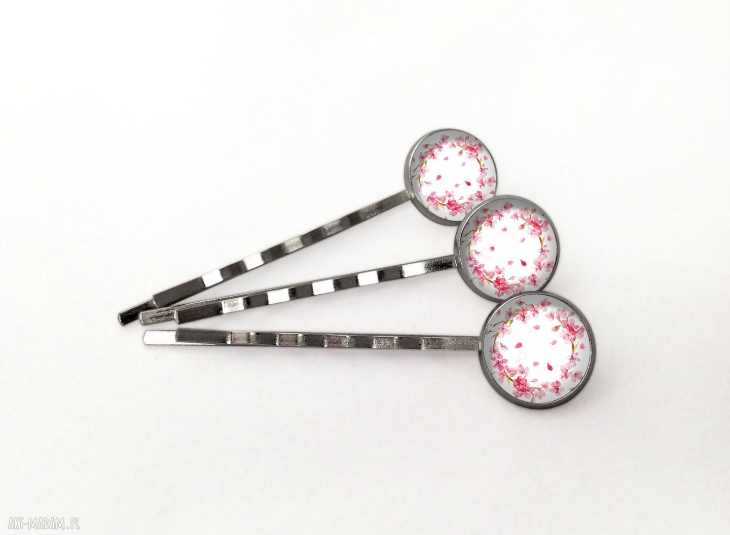 Kwiat wiśni wsuwki włosów ślubne panna młoda komplet trzech