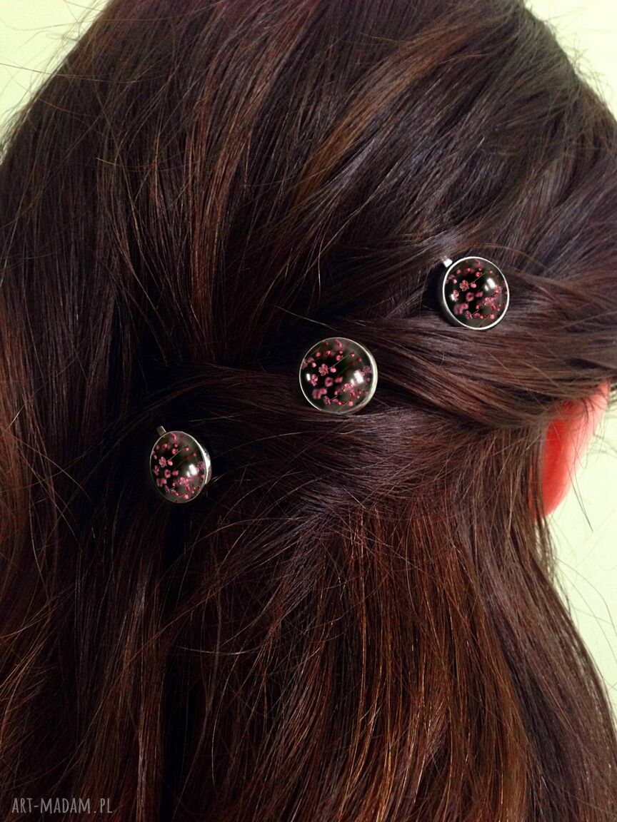 ozdoby do włosów: Retro kwiaty 3 wsuwki do włosów ręczne wykonanie