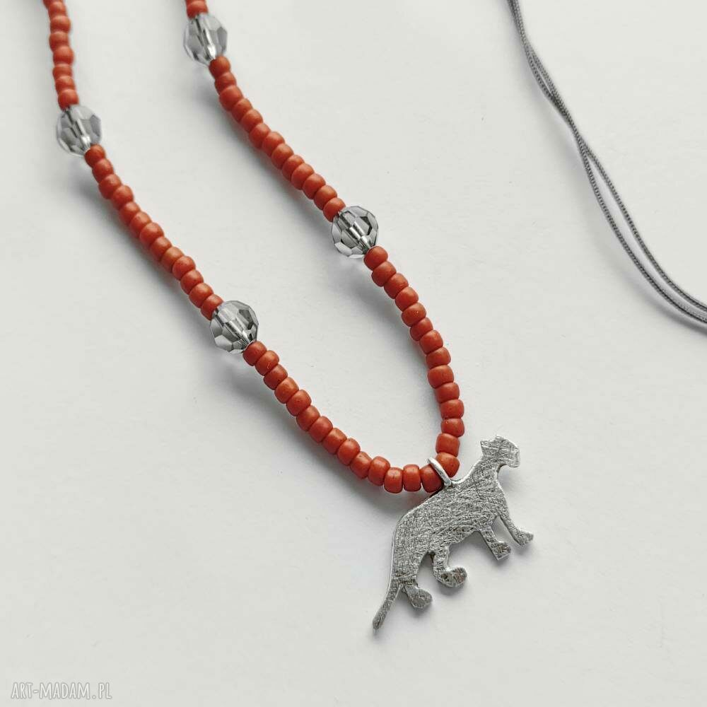 Panterka - ręcznie robiony wisiorek ze srebra 925 i Swarovski Elements