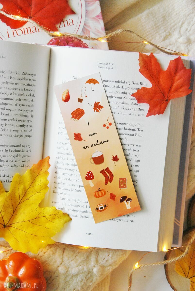 Papierowa zakładka jesienna „I am an autumn” do książki