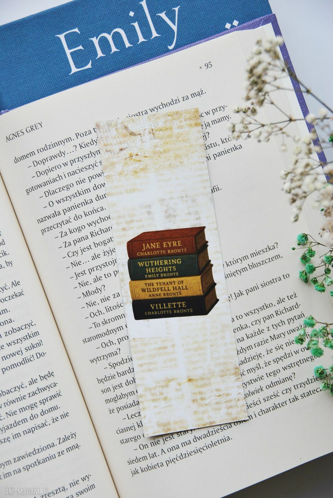Papierowa zakładka do książki Wichrowe Wzgórza Emily Brontë