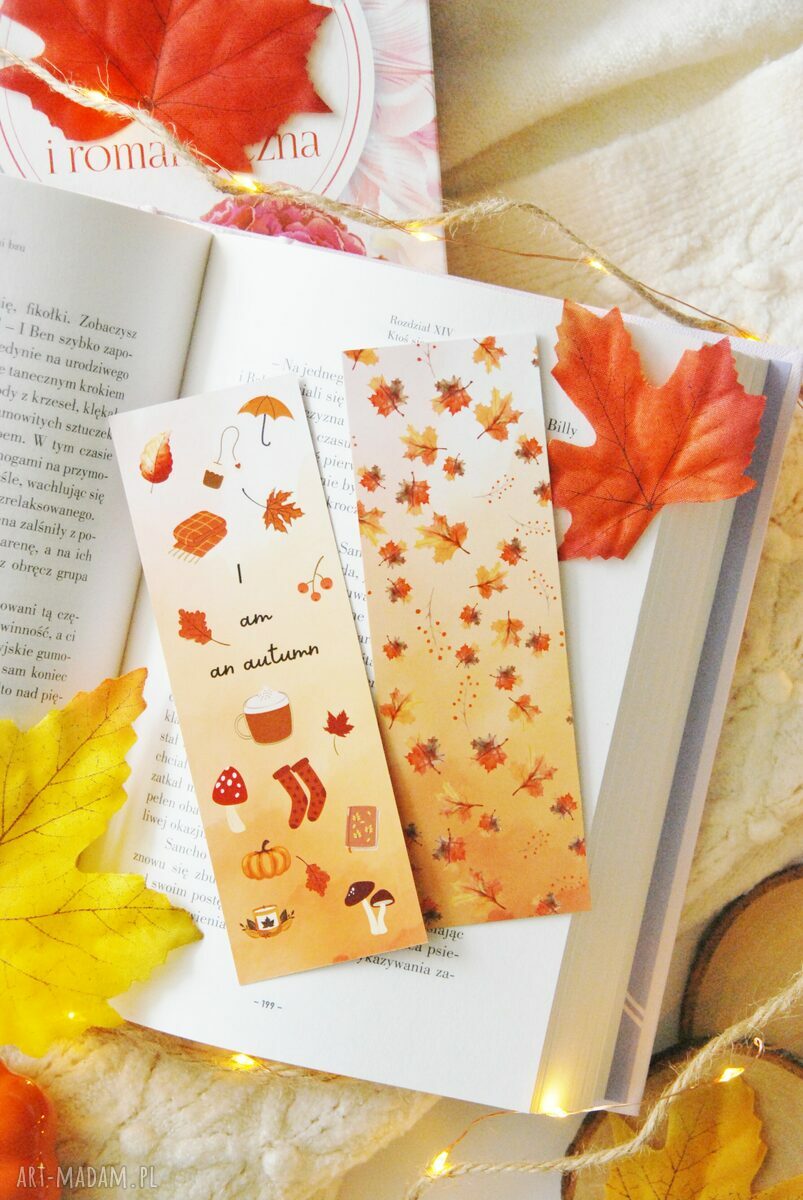 Papierowa zakładka jesienna „I am an autumn” do książki