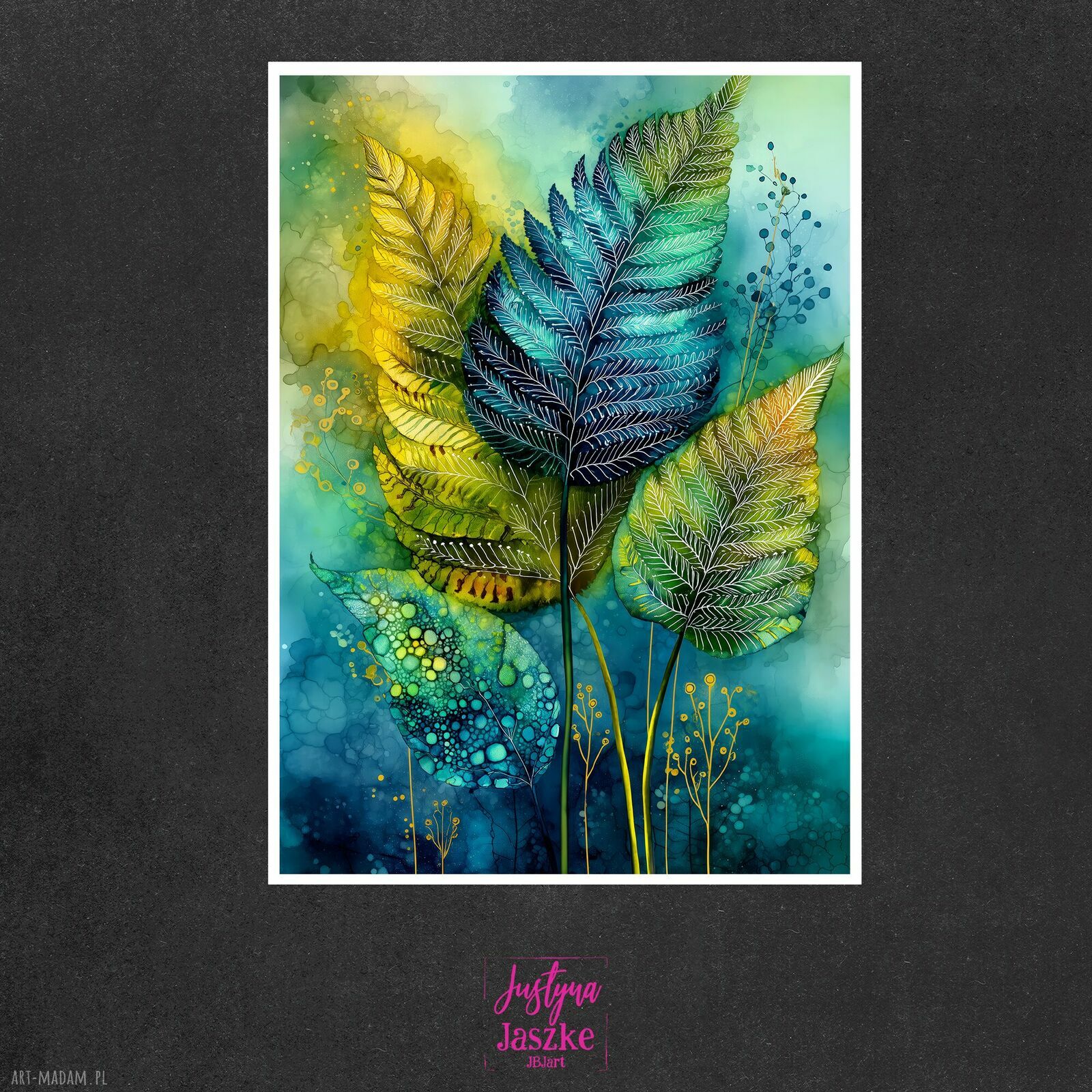Paprocie - zestaw 9 grafik 15x21 cm z kolekcji Natura