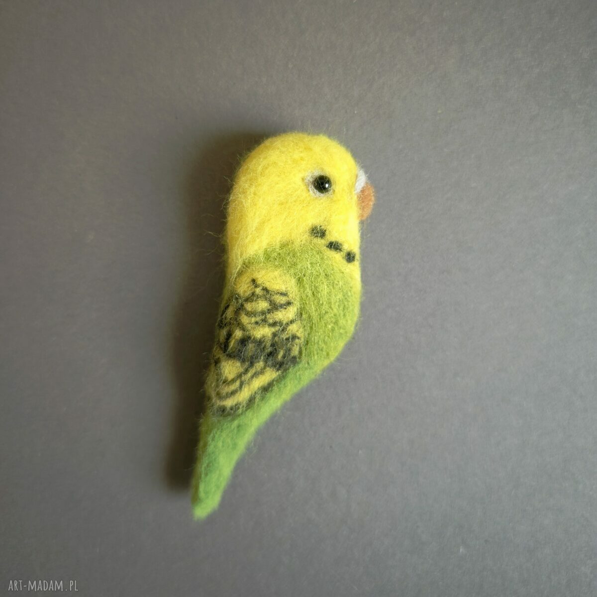 Papużka - broszka filcowana z wełny Merinos (ok. 10 cm) - Esart